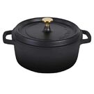 AluChef Casserole Round Matt Black / Gold 240D * 102H 4.26L