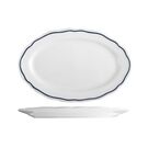 Charleston Blue Band Oval Plate 230mm