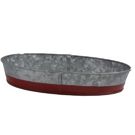 Coney Island Galvanised Oval Tray Dipped Red 270x190mm