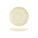 Luzerne Linen Reactive White Round Flat Coupe Plate 210mm