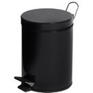 Round Black Powder Coated Pedal Bin 5L