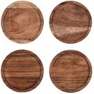 Round Coaster Natural Acacia 4pc Set 100*12mm