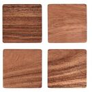 Square Coaster Natural Acacia 4pc Set 90*90*5mm