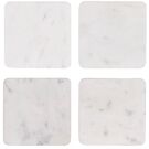 Square Coaster White Marble 4pc Set 100*100*15mm