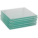 Square Glass Coasters Clear 10*10cm (pack 6)
