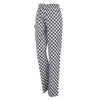 Picture of Chefs Drawstring Pants Black And White Check Printed Cotton Medium