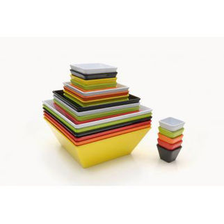 Picture of Tuscany Melamine 13cm Shallow Square Bowl BLACK