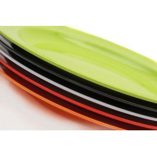 Picture of Tuscany Melamine 33cm Flat Round Plate BLACK